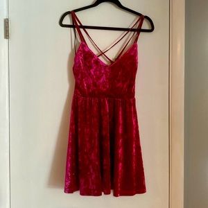 Hot Pink Velvet Dress